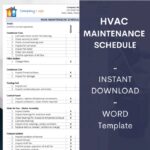 HVAC Maintenance Schedule ︱preventative Maintenance ︱cleaning︱ Template ...